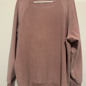 Altar'd State Mauve Ribbed Long Sleeve Top